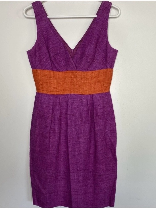 Trina Turk Dresses & Skirts - Trina Turk Purple Midi Dress with Orange Waistband